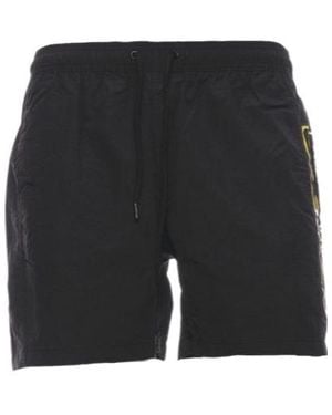 Barbour Logo Printed Drawstring Swim Shorts - Black