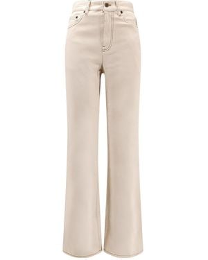 Burberry Logo Patch Flared Jeans - Natural