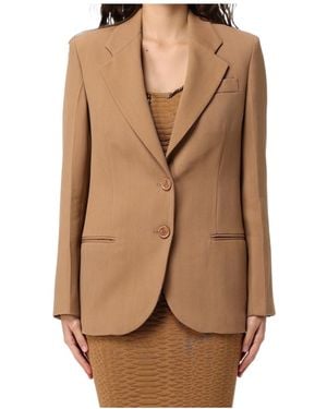 Elisabetta Franchi Single-Breasted Blazer - Natural