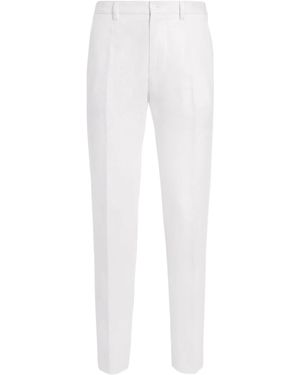 Dolce & Gabbana Linen Tailored Trousers - White