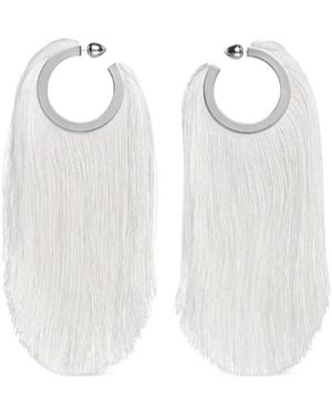 Alaïa Fringed Earrings - White