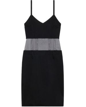 Marni Wool Dress With Satin Waist - Black