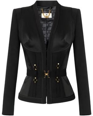 Elisabetta Franchi Bondage Belted Jacket - Black