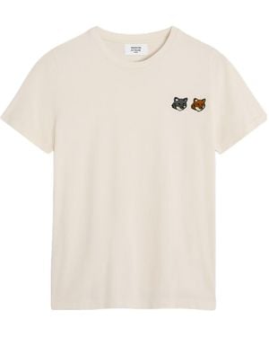 Maison Kitsuné Double Fox Head Patch T-Shirt - White