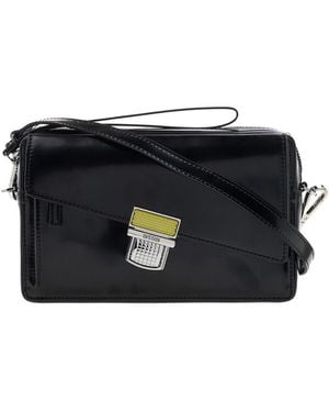 MSGM Logo-Engraved Clutch Bag - Black