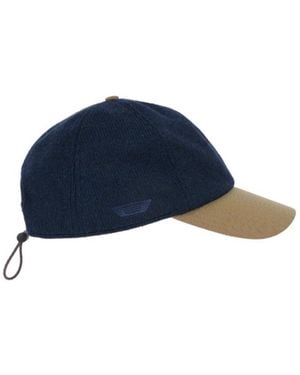 Sease Contrast-Brim Cashmere Cap - Blue