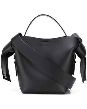Acne Studios Musubi Logo Embossed Mini Top Handle Bag - Black
