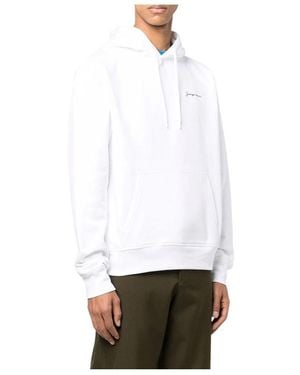 Jacquemus Embroidered Logo Drawstring Hoodie - White