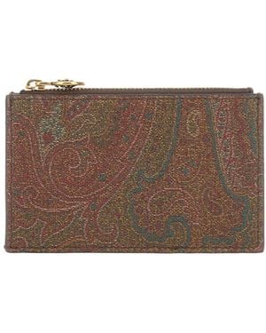 Etro Arnica Paisley Printed Zipped Wallet - Brown