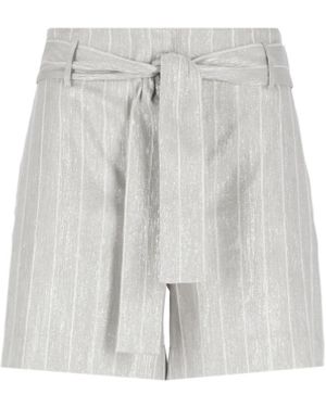 D.exterior Striped Tie-Waist Shorts - White