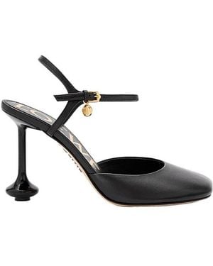 Loewe Leather Toy Ankle-Strap Pumps 90 - Black