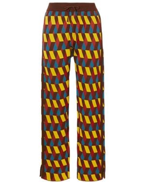 La DoubleJ Striped Casual Trousers - Orange