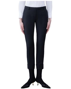 Thom Browne Turn-Up Hem Cropped Tailored Trousers - Blue