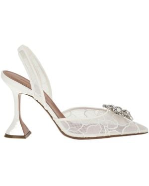 AMINA MUADDI Pointed-Toe High-Heeled Sandals - White