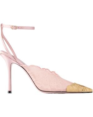 Jimmy Choo Satin-Trimmed Lace Pumps - Pink