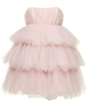 ROTATE BIRGER CHRISTENSEN Crystal-Embellished Tulle Minidress - Pink