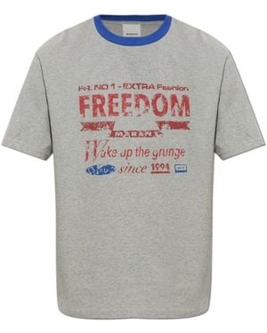 Isabel Marant Hiroe Graphic-Print T-Shirt - Grey
