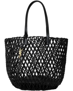Saint Laurent Diamondwoven Tote Bag - Black