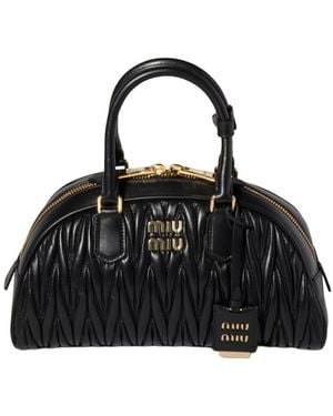 Miu Miu Zippered Shoulder Bag - Black