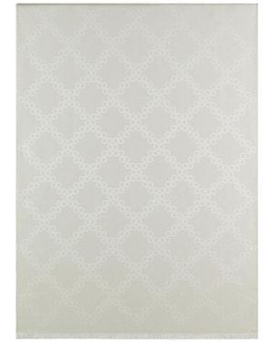 Ferragamo Ferragamo Gancini Jacquard Lurex Thread Scarf - White