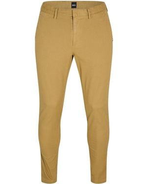 BOSS Buttonzip Waist Twill Chino Pants - Natural