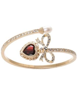 Dolce & Gabbana 18Kt Heart Bow Pearl Cuff - White