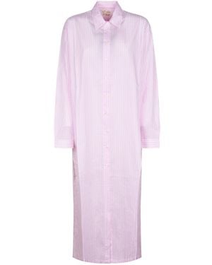 MC2 Saint Barth Striped Shirt Dress - Pink