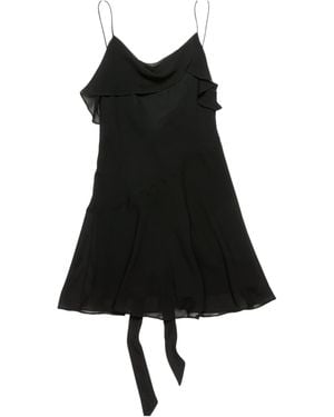 Acne Studios Ruffled Bow-Tie Dress - Black
