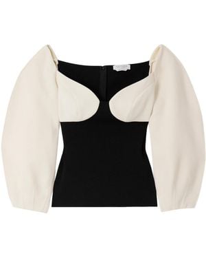 Gabriela Hearst Enoch Wool-Crepe And Silk Cropped Top - Black