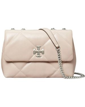 Tory Burch Small Kira Diamond Quilt Convertible Shoulder Bag - Natural