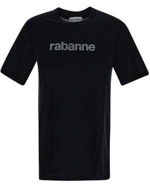 Rabanne Faded Logo-Printed T-Shirt - Black