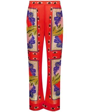 FARM Rio Patterned Casual Pants - Red