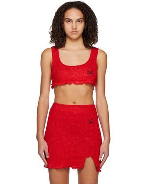Yuzefi Cropped Vest - Red