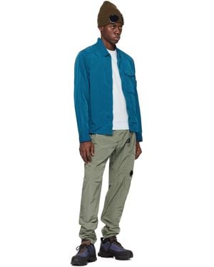 C.P. Company Lens-Appliqué Zip-Up Shirt Jacket - Blue