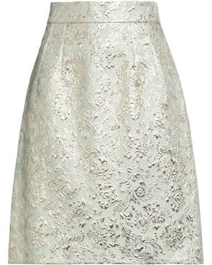 Dolce & Gabbana Two-Tone Metallic Finish A-Line Skirt - White
