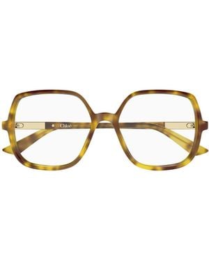 Chloé Chloé Eyewear Square Frame Glasses - Metallic
