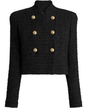 Balmain Tweed Officer Jacket - Black