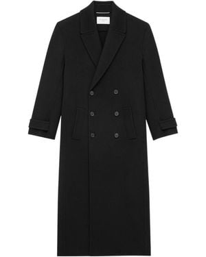 Saint Laurent Double-Breasted Long Coat - Black