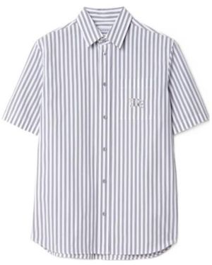 Burberry Striped Cotton Poplin Shirt - Blue