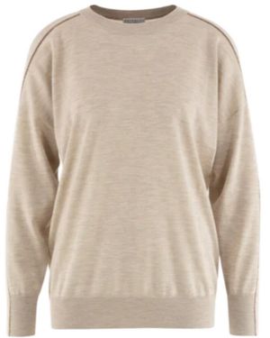 Brunello Cucinelli Cut-Out Detail Sweatshirt - Natural
