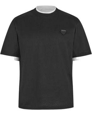 Prada Color-Blocked T-Shirt - Black