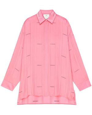 Givenchy Satin Oversized Logo Printed Shirt - Pink