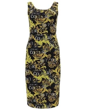 Versace Jeans Couture Logo-Print Midi Dress - Green