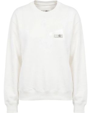 MM6 by Maison Margiela Long Sleeves Sweatshirts - White