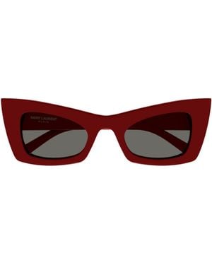 Saint Laurent Eyewear Rectangle-Frame Sunglasses - Red