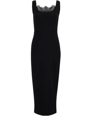 Roland Mouret Lace-Insert Crepe Dress - Black