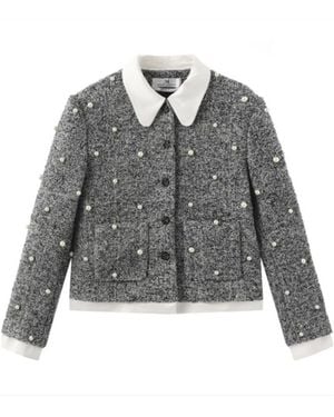 Marissa Chiara Pearl Long-Sleeved Jacket - Gray