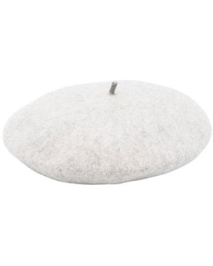 Brunello Cucinelli Monili-Chain Slip-On Beret - White