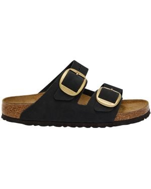 Birkenstock Arizona Leather Sliders - Black