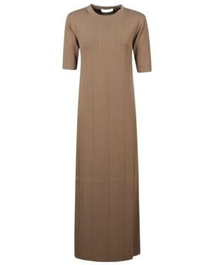 Max Mara Orafo Ribbed-Knit Maxi Dress - Natural